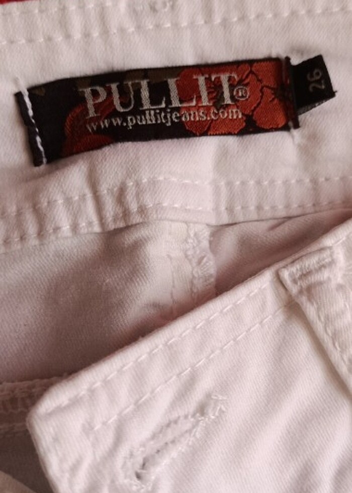 Beyaz kapri jean pantolon  - Görsel 4