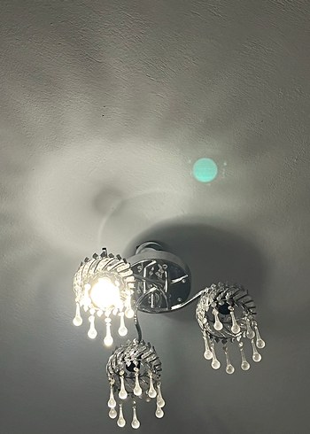 Beyaz Kristal Detaylı Tavan Lambası