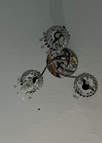 Beden Beyaz Kristal Detaylı Tavan Lambası