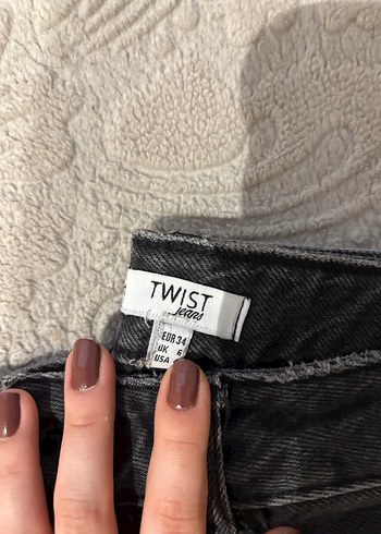 Gri Denim Düğmeli Jean - Görsel 2