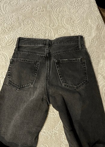 Gri Denim Düğmeli Jean - Görsel 5