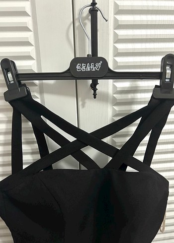 Siyah çapraz model Elbise - Görsel 2