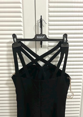 Siyah çapraz model Elbise - Görsel 4