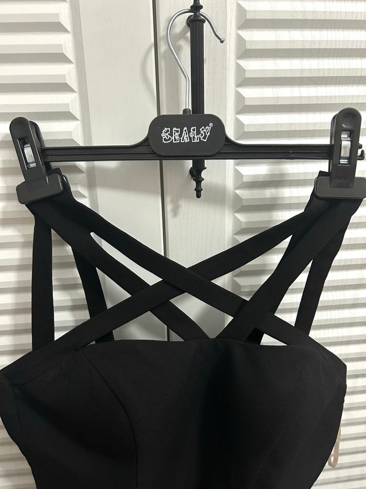 Siyah çapraz model Elbise - Görsel 2