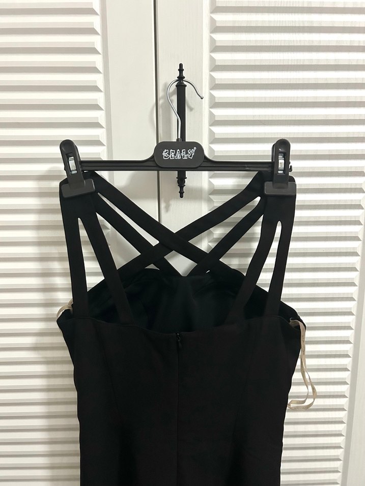 Siyah çapraz model Elbise - Görsel 4