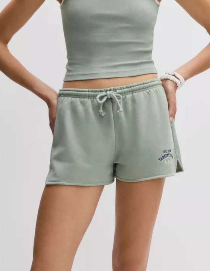 Yeşil Rahat Kesim Mini Şort - Görsel 2