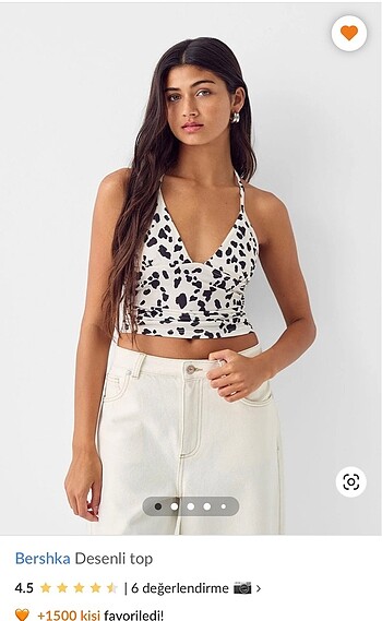BERSHKA desenli top