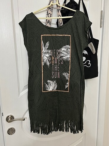 Pareo siyah pembe haki renkli - Görsel 3