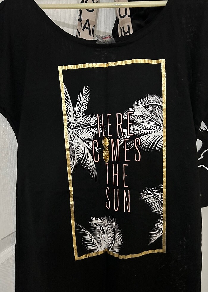 Pareo siyah pembe haki renkli - Görsel 2