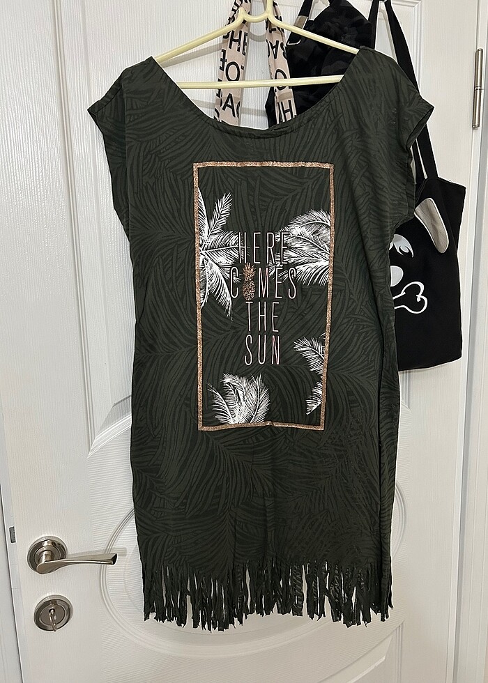 Pareo siyah pembe haki renkli - Görsel 3