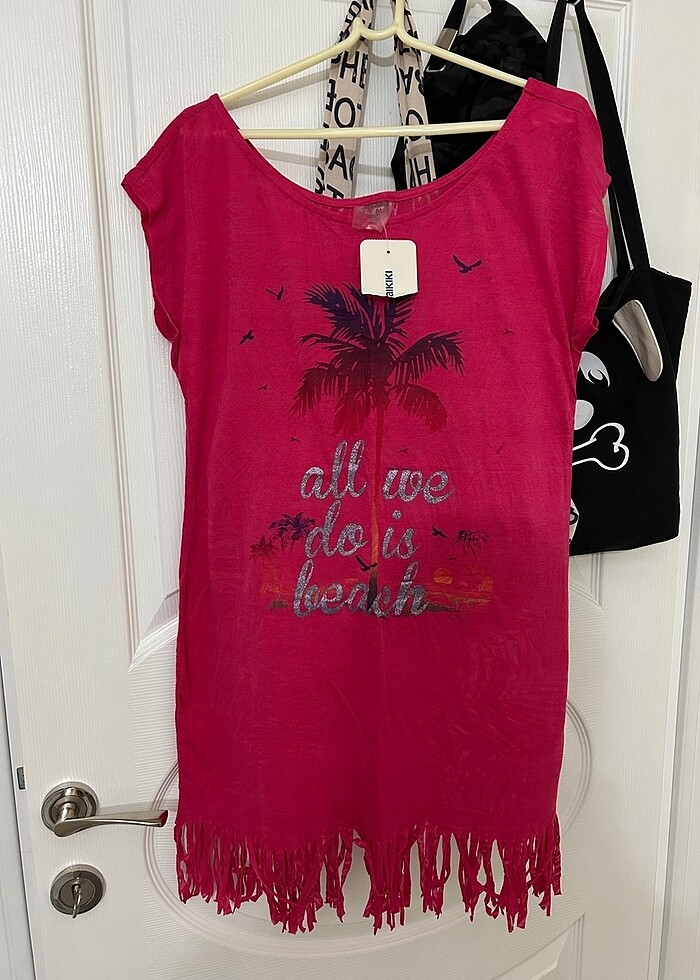 Pareo siyah pembe haki renkli - Görsel 5