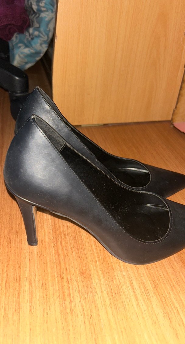 Siyah Deri Stiletto Topuklu Kadın Ayakkabı - Görsel 2