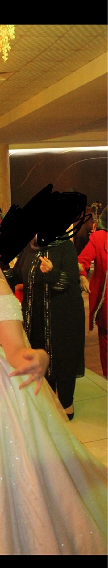 tesettür alt üst taşlı abiye takım - Görsel 7