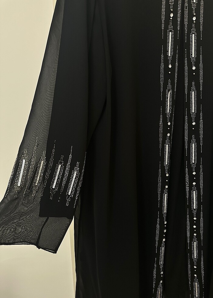 tesettür alt üst taşlı abiye takım - Görsel 2