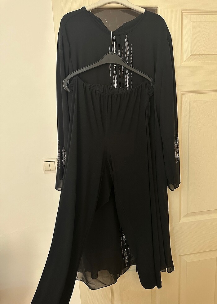 tesettür alt üst taşlı abiye takım - Görsel 5