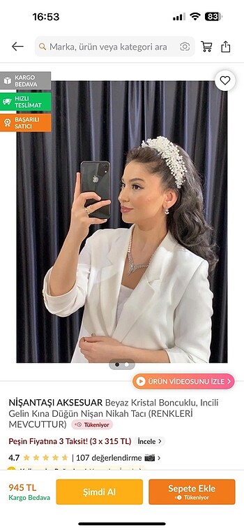 İncili gelin tacı - Görsel 3