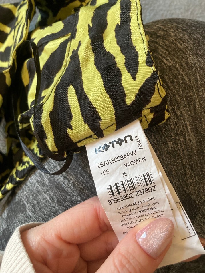 Sarı Zebra Desenli Askılı Büstiyer - Görsel 5