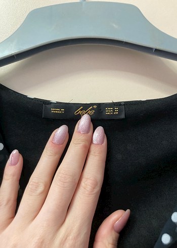 Siyah Puantiyeli V Yaka Midi Elbise - Görsel 4