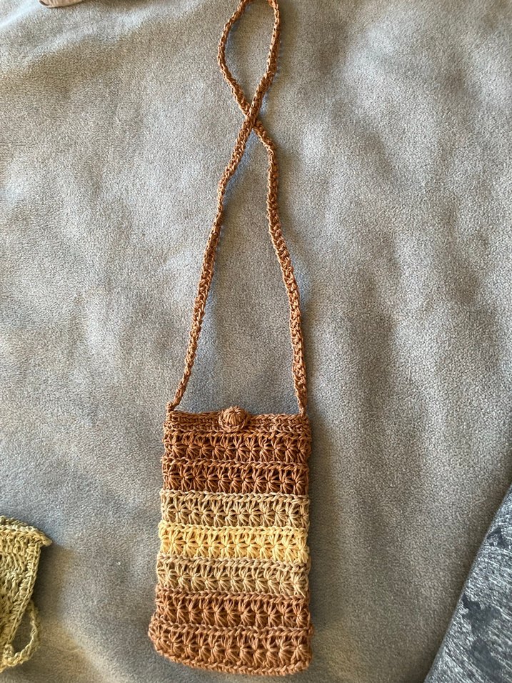 Bej Örgü Hasır Bohem Kadın Çapraz Çanta - Görsel 4