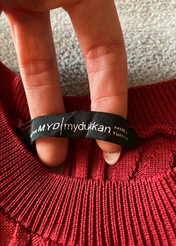 Bordo Triko Midi Elbise - Görsel 4