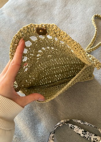 Dantel Detaylı Hasır Bohem Örgü Kadın Çapraz Çanta - Görsel 3