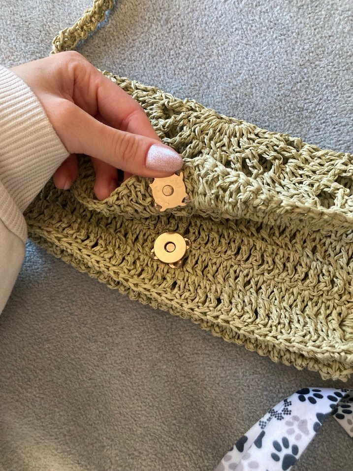 Dantel Detaylı Hasır Bohem Örgü Kadın Çapraz Çanta - Görsel 2