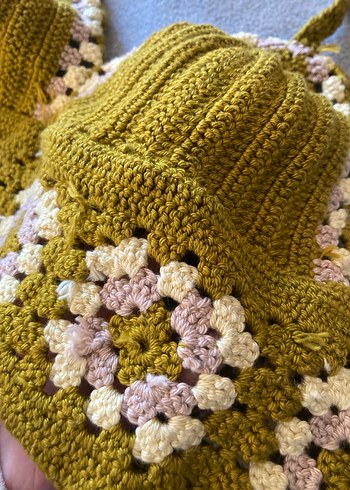 Yağ Yeşili Bohem Örgü Büstiyer - Görsel 2