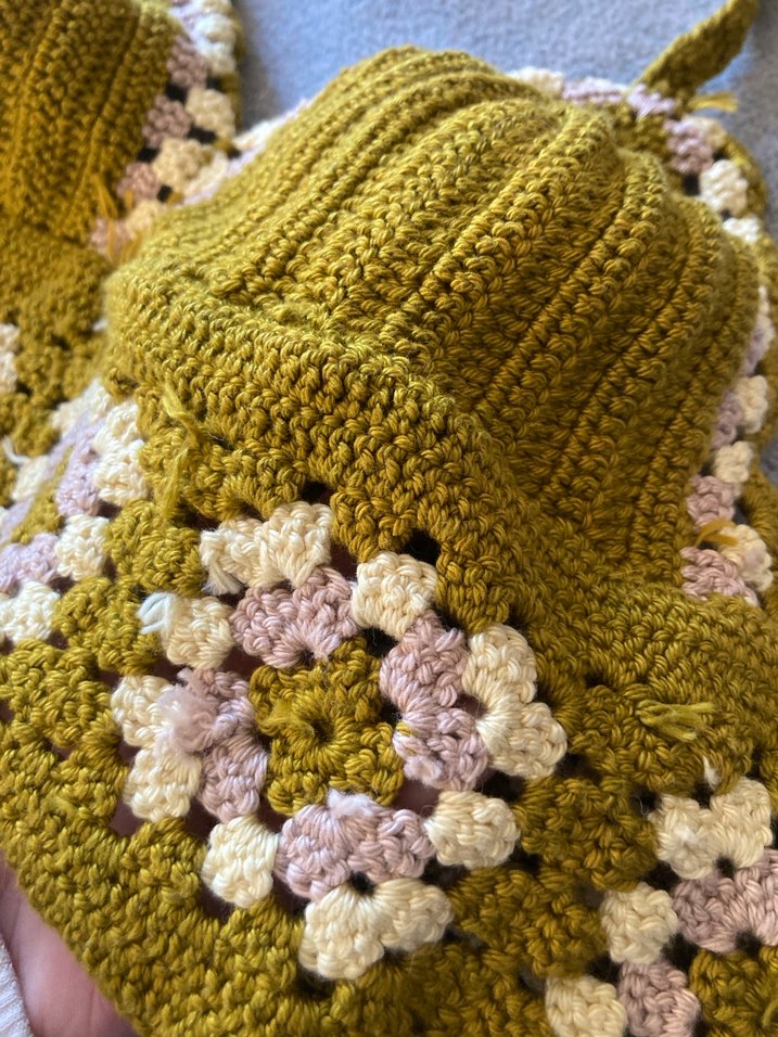 Yağ Yeşili Bohem Örgü Büstiyer - Görsel 2