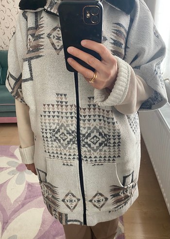 Gri Desenli Midi Hamile Ceketi - Görsel 5