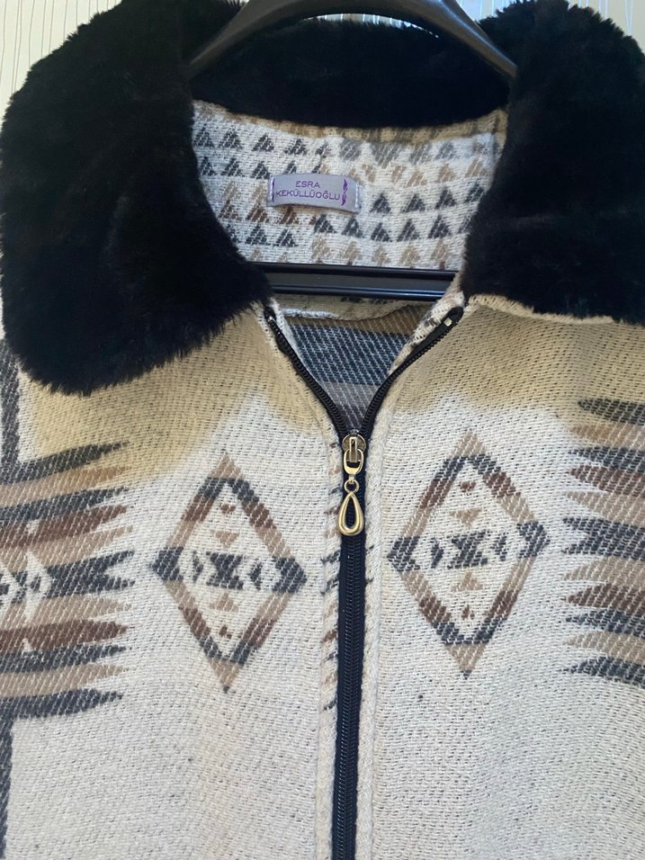 Gri Desenli Midi Hamile Ceketi - Görsel 2