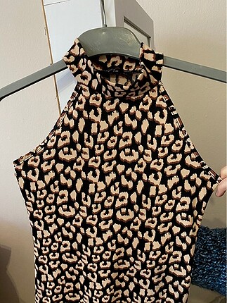 Leopar desen mini elbise 36 beden