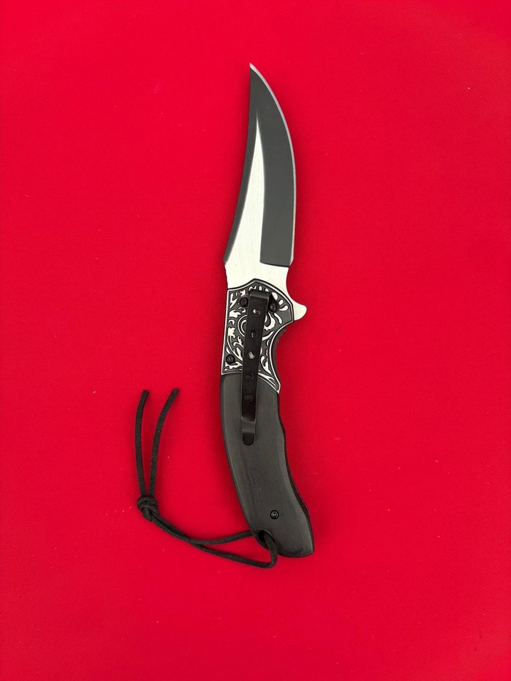 HABS BUGS HANÇER MODEL GRAVÜR İŞLEMELİ MAUN KABZE ÇAKI - Görsel 3