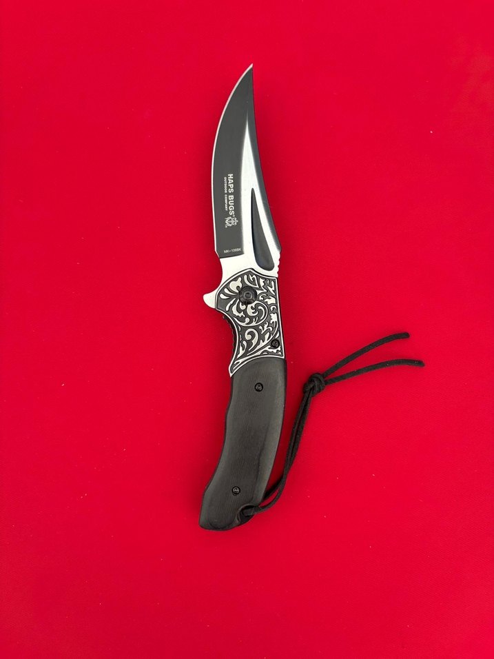 HABS BUGS HANÇER MODEL GRAVÜR İŞLEMELİ MAUN KABZE ÇAKI - Görsel 2