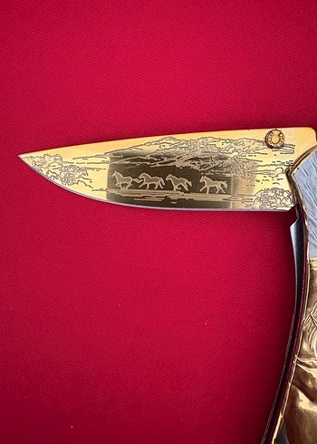 COLOMBİA FULL AT GRAVÜR İŞLEMELİ YARI OTAMATİK CEP ÇAKISI - Görsel 5