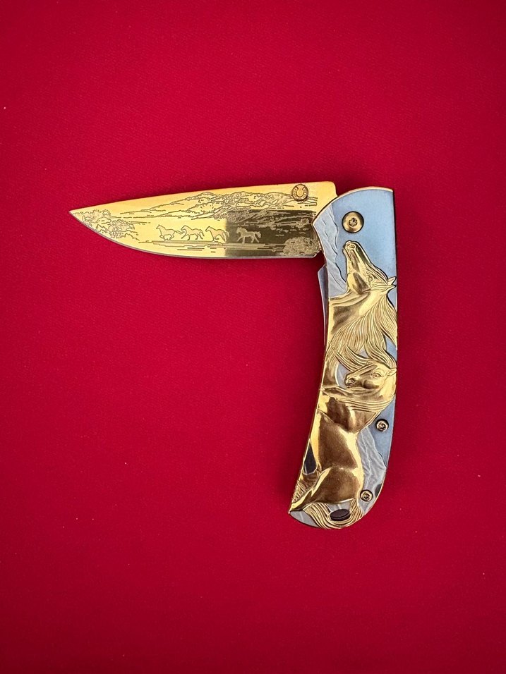 COLOMBİA FULL AT GRAVÜR İŞLEMELİ YARI OTAMATİK CEP ÇAKISI - Görsel 4