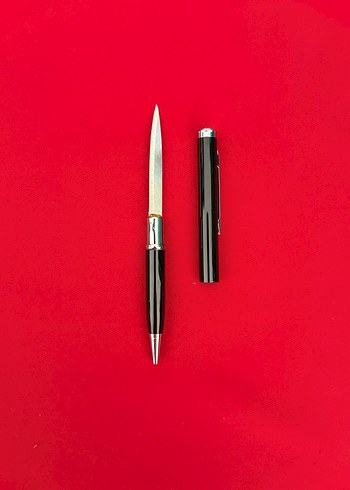 Siyah Kapaklı Tırtıklı Keskin Bıçak Kalem - Görsel 2