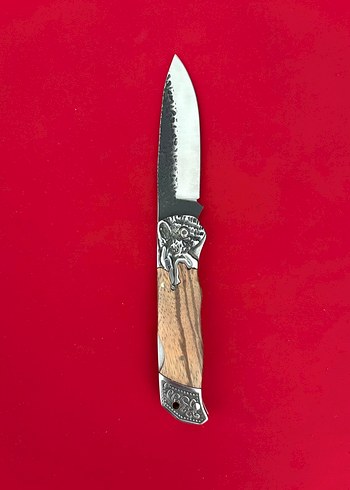 M TECH DÖVME ÇELİK KURT GRAVÜRLÜ SIRTTAN KİLİT CEP ÇAKISI - Görsel 3