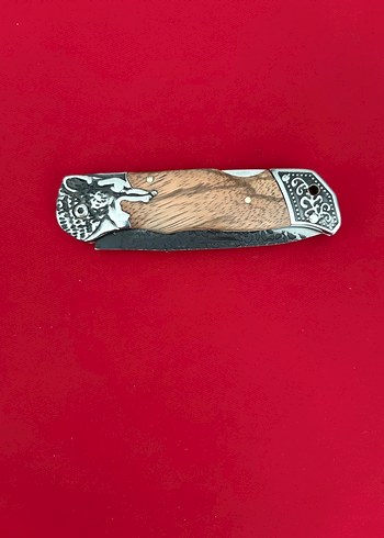 M TECH DÖVME ÇELİK KURT GRAVÜRLÜ SIRTTAN KİLİT CEP ÇAKISI - Görsel 8