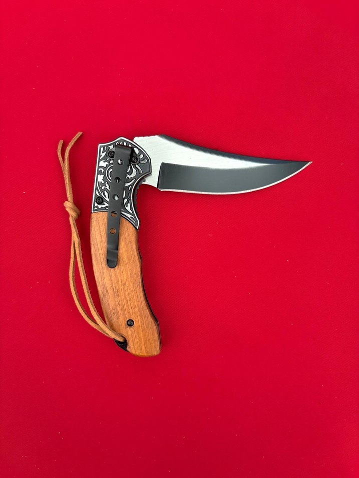 HABS BUGS HANÇER MODEL GRAVÜR İŞLEMELİ MAUN KABZE ÇAKI - Görsel 5