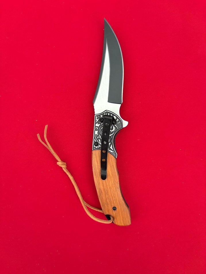 HABS BUGS HANÇER MODEL GRAVÜR İŞLEMELİ MAUN KABZE ÇAKI - Görsel 3