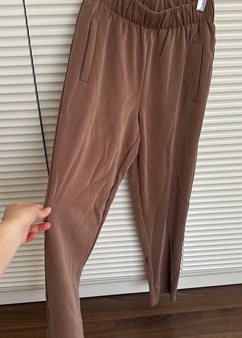 Mango Kadın Bej Süet Rahat Kesim Pantolon