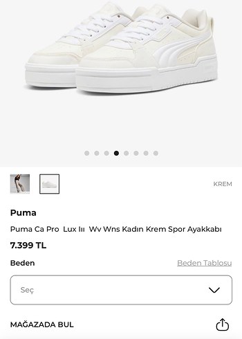 Puma Ca Pro Lux İii Krem Spor Ayakkabi