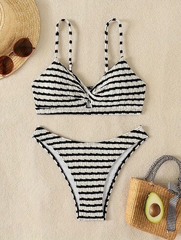 Sheinside Çizgili bikini takımı