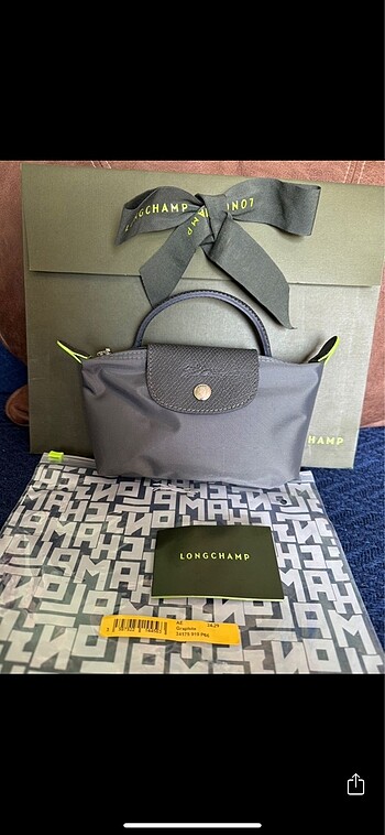 Longchamp Pouch gri HEMEN TESLİM