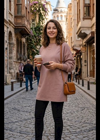 LC Waikiki Lcw Somon Rengi Uzun Tunik Etiketli Cok Temiz S