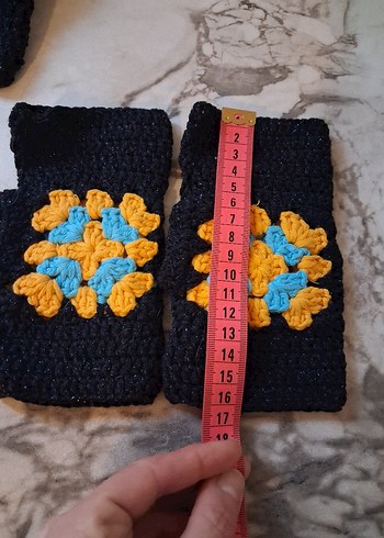 Makrame örgü kadın eldiven - Görsel 2