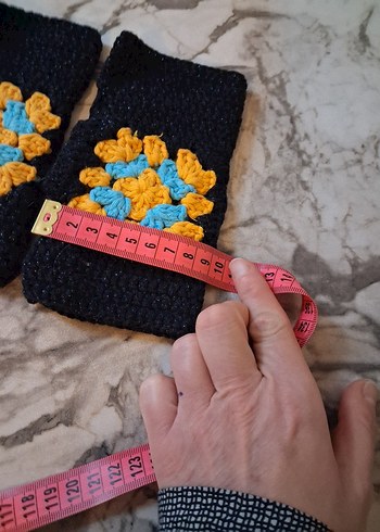 Makrame örgü kadın eldiven - Görsel 3