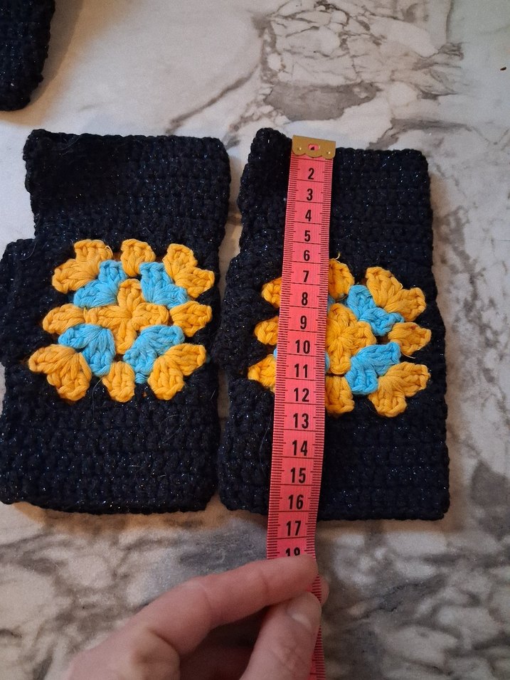 Makrame örgü kadın eldiven - Görsel 2