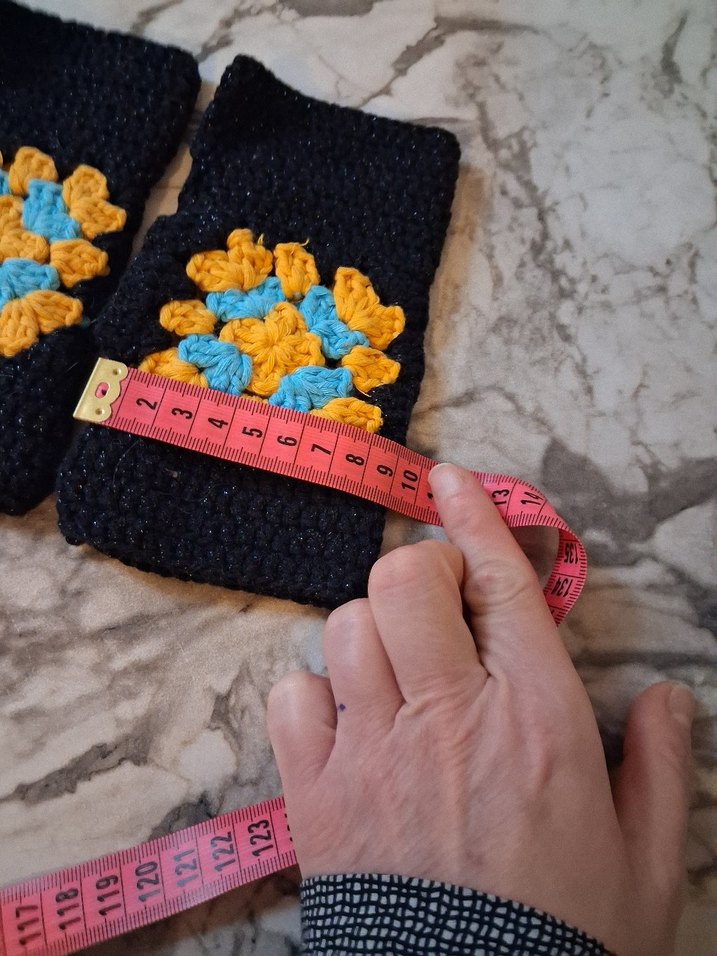 Makrame örgü kadın eldiven - Görsel 3