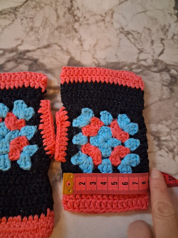 Makrame örgü kadın eldiven - Görsel 2